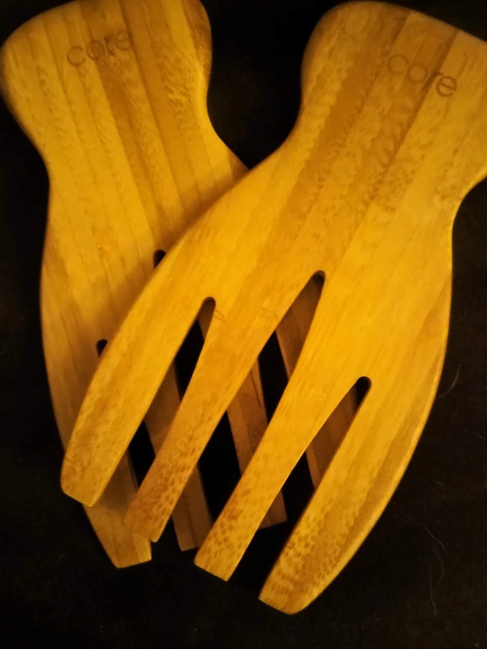 Core Bamboo Hands Serving Set - Light Natural Wood